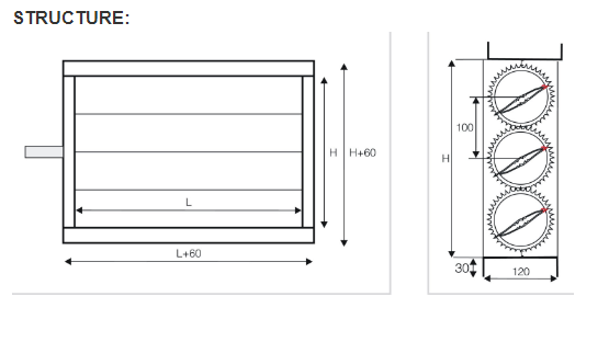 Алюминиевый ручной тип прямоугольника демферов управления воздушным движением тома для системы ХВАК 1