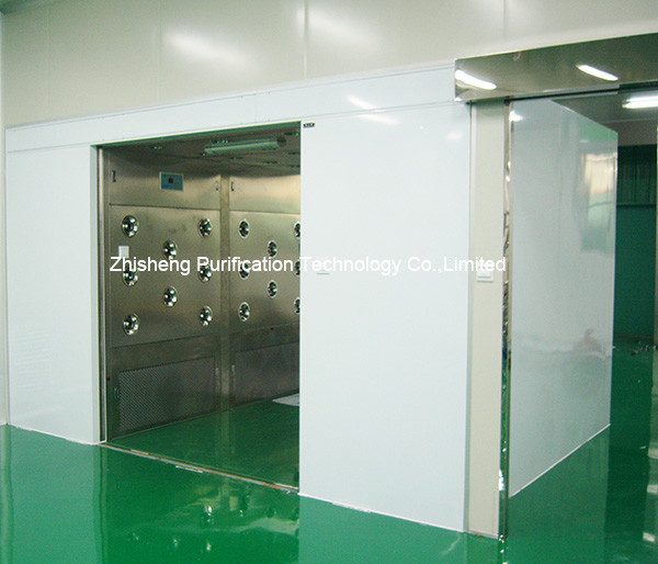 Тоннель ливня воздуха автоматических раздвижных дверей нержавеющей стали Двух-лист тайника большой для материалов для комнаты класса 100 чистой 2