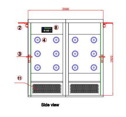 Полный автоматический ливень воздуха чистой комнаты СУС304 для 4 людей с дуть 3 сторон 6