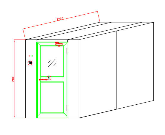Полный автоматический ливень воздуха чистой комнаты СУС304 для 4 людей с дуть 3 сторон 3